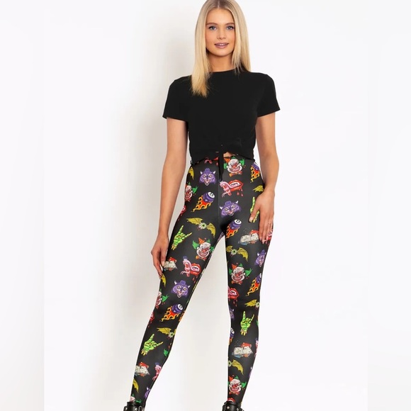 Blackmilk “﻿CREEPTURE FEATURE BLACK HWMF LEGGINGS” Size Medium M NWT Creepy Dark - Picture 14 of 16